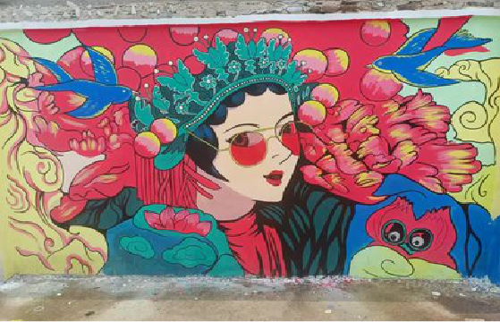 峨边彝族自治县墙体彩绘-网红墙