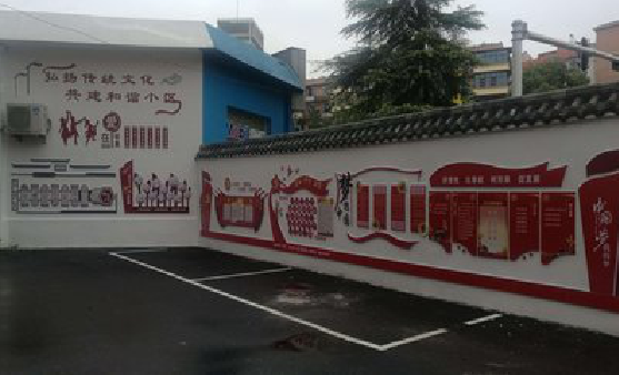 峨边彝族自治县社区文化墙的创意设计。